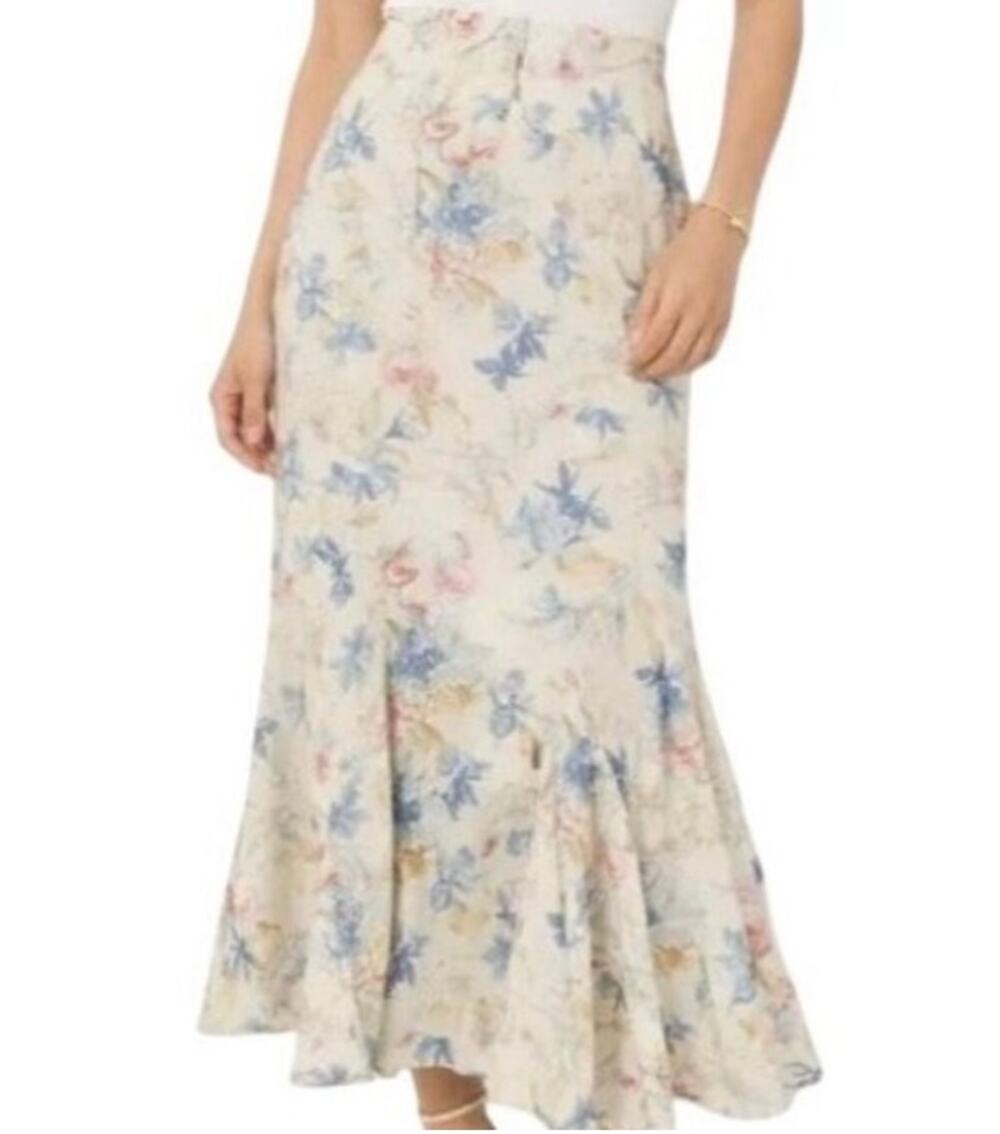 Tuckernuck Cosmos Floral Mallory Skirt in Snowberry NWT XS